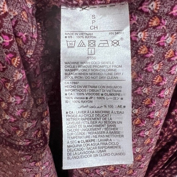 Old Navy burgundy and pink ditsy floral sundress size small - Picture 6 of 6
